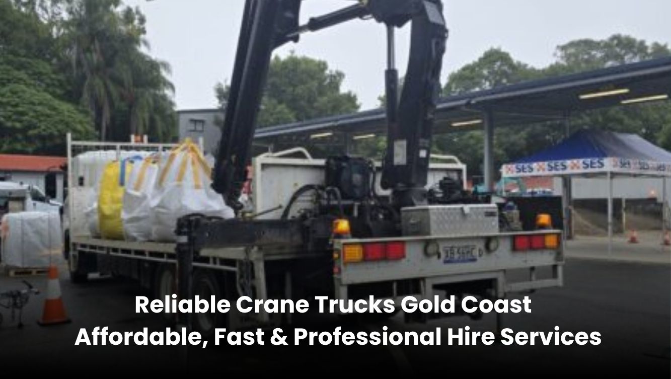 Reliable crane trucks Gold Coast lifting heavy materials with professional hire services for construction and transport