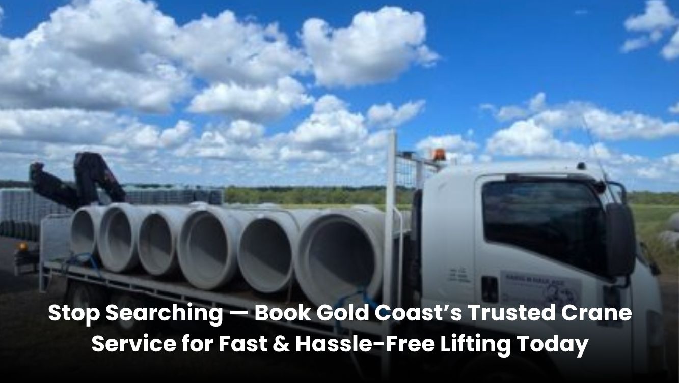 Trusted crane service Gold Coast transporting large concrete pipes with fast and hassle-free lifting solutions